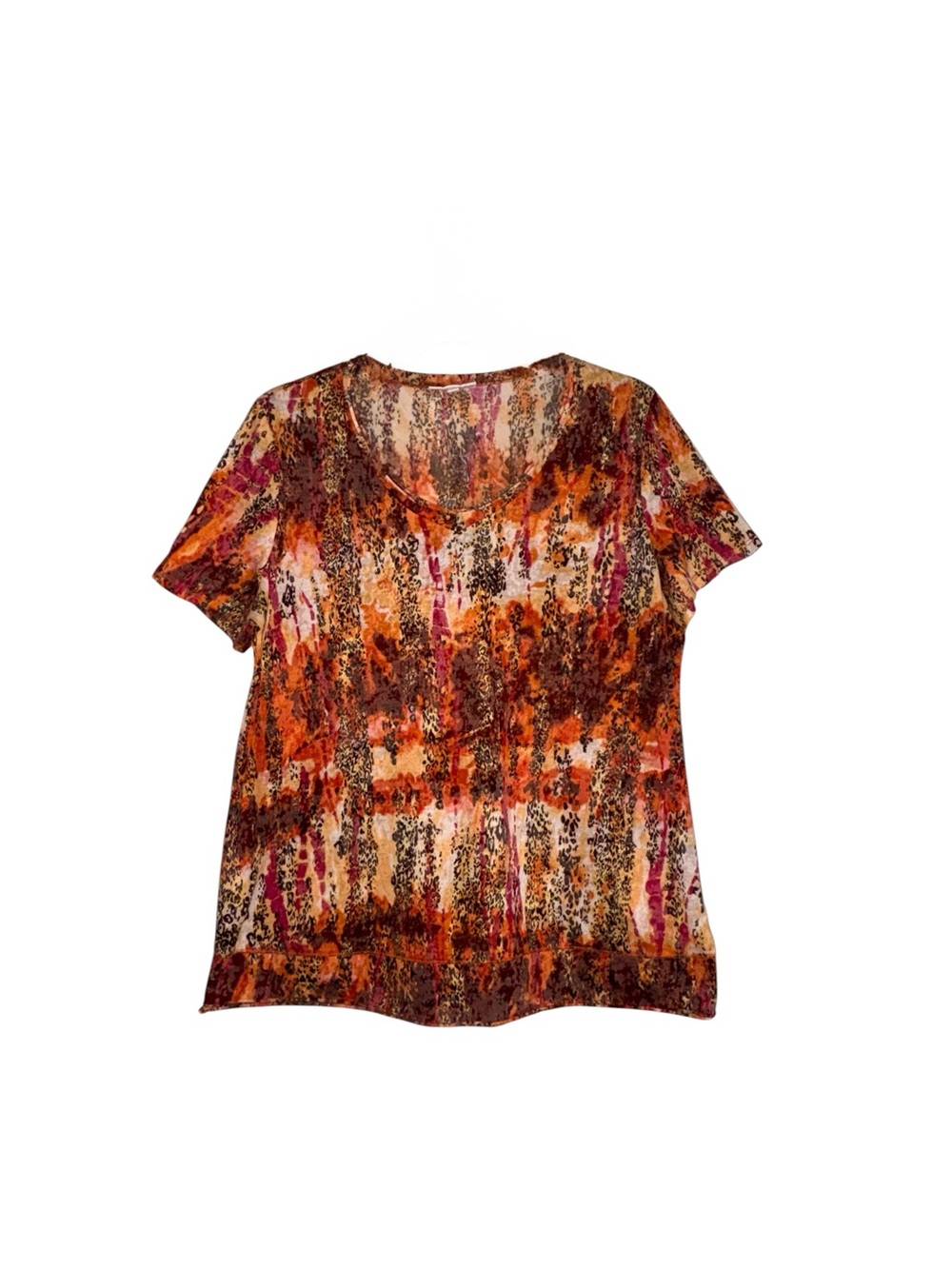 Vintage Fashion Bug Multi-Color Short Sleeve VNeck Top